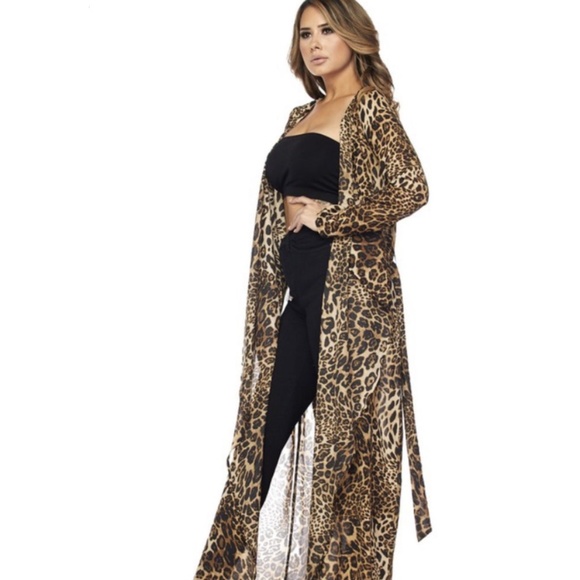 Leopard Print Duster - Picture 1 of 3